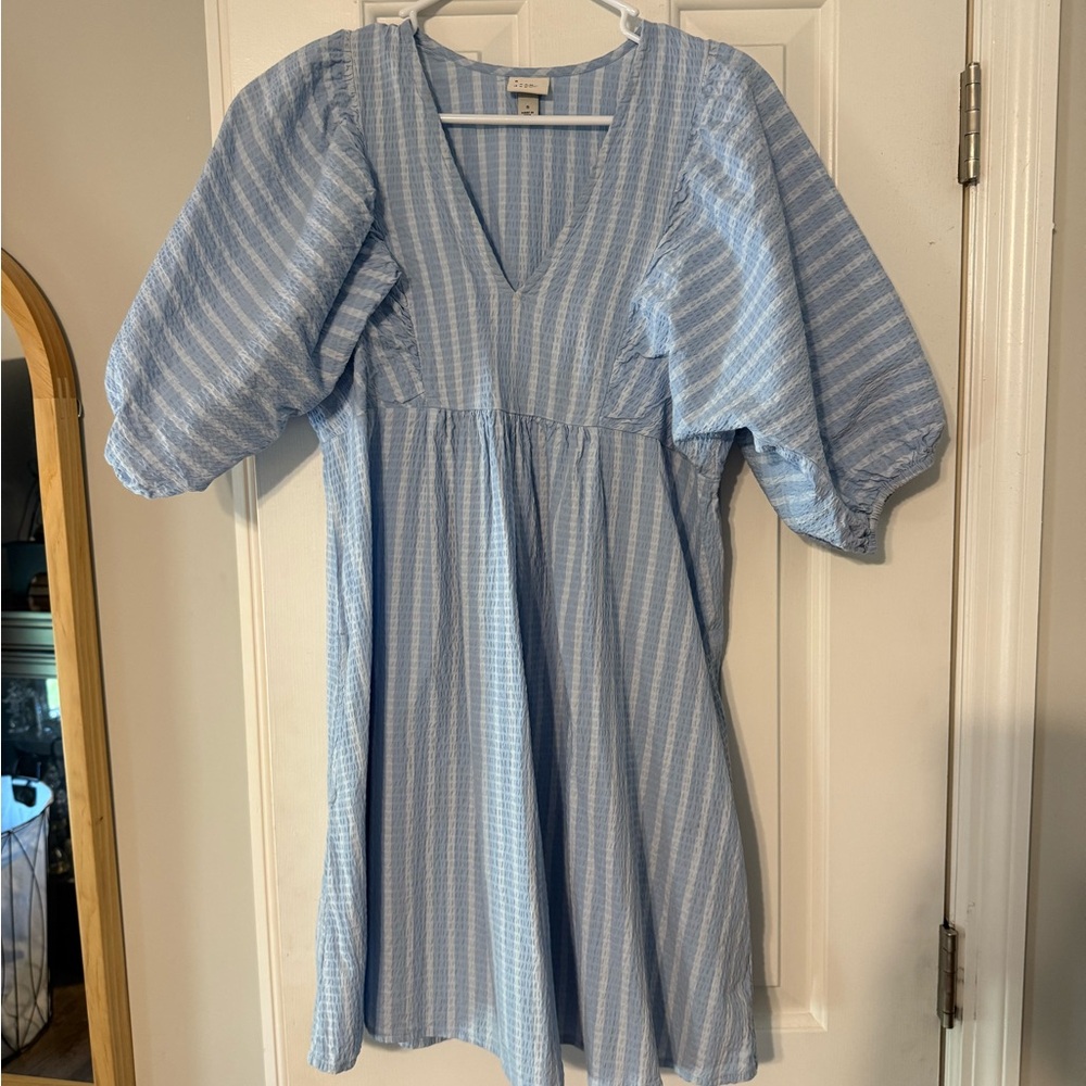 a new day, Light Blue Striped dress. Women’s size S